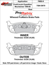 Load image into Gallery viewer, Wilwood Brake Pads - D879 Pad Shape