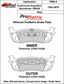 Wilwood Brake Pads - D879 Pad Shape