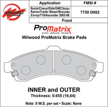 Load image into Gallery viewer, Wilwood Brake Pads - D882 Pad Shape