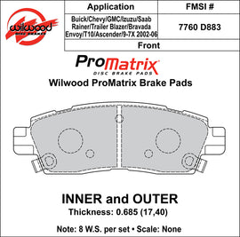Wilwood Brake Pads - D883 Pad Shape