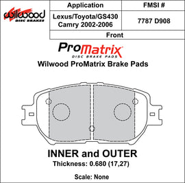 Wilwood Brake Pads - D908 Pad Shape