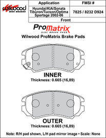 Wilwood Brake Pads - D924 Pad Shape