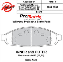 Load image into Gallery viewer, Wilwood Brake Pads - D931 Pad Shape