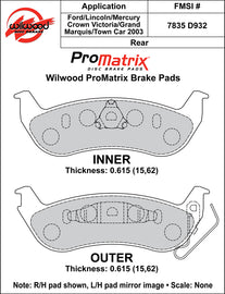 Wilwood Brake Pads - D932 Pad Shape