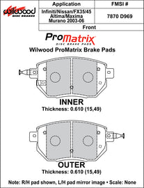 Wilwood Brake Pads - D969 Pad Shape