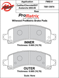 Wilwood Brake Pads - D974 Pad Shape