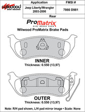 Load image into Gallery viewer, Wilwood Brake Pads - D981 Pad Shape