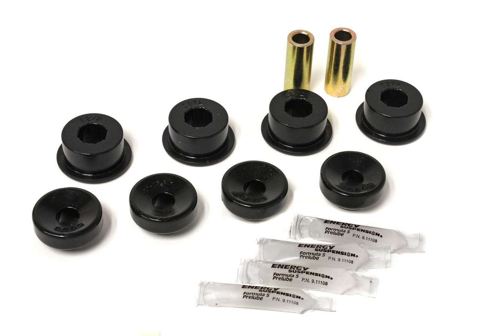 Shock Bushing Set; Black; Front; Performance Polyurethane;