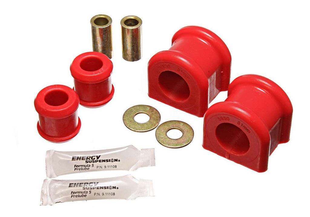 Sway Bar Bushing Set; Red; Front; 31mm;