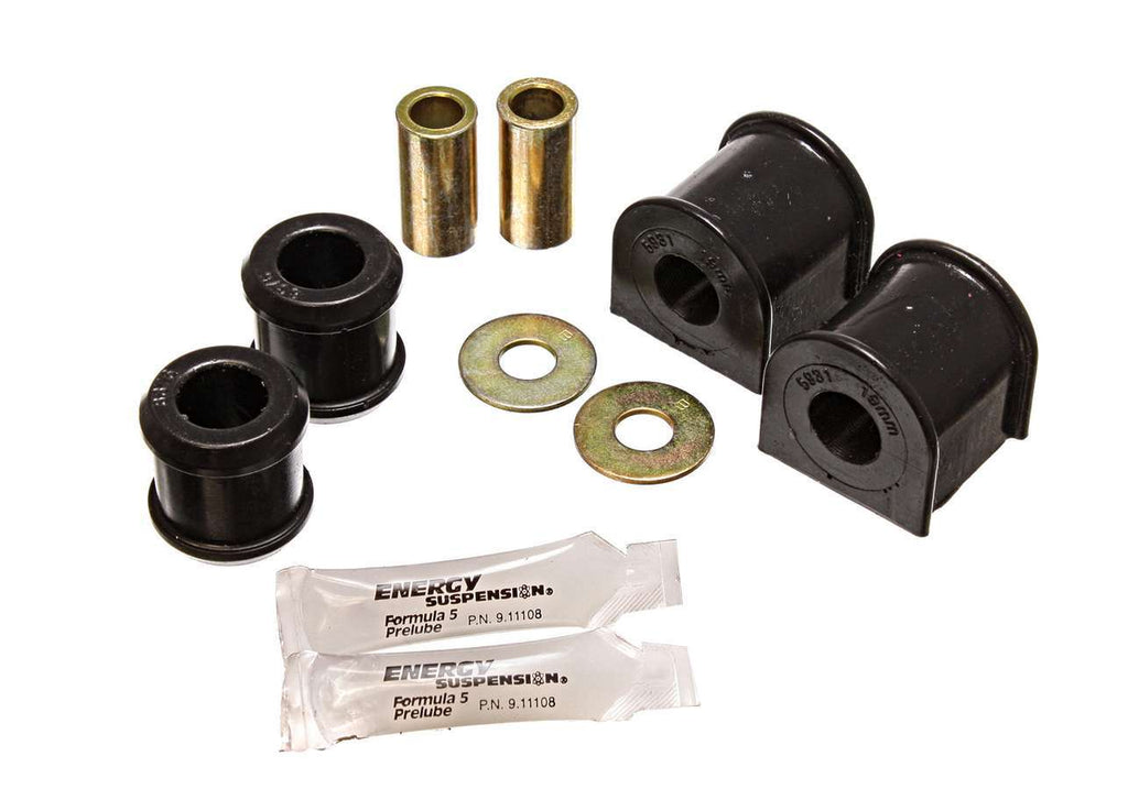 Sway Bar Bushing Set; Black; Rear; 19mm;