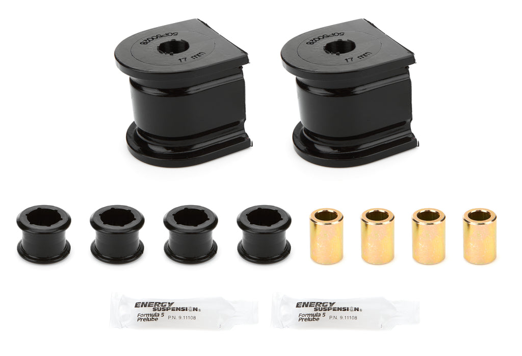 Sway Bar Bushing Set; Black; Rear; Bar Dia. 17 mm.; Performance Polyurethane;