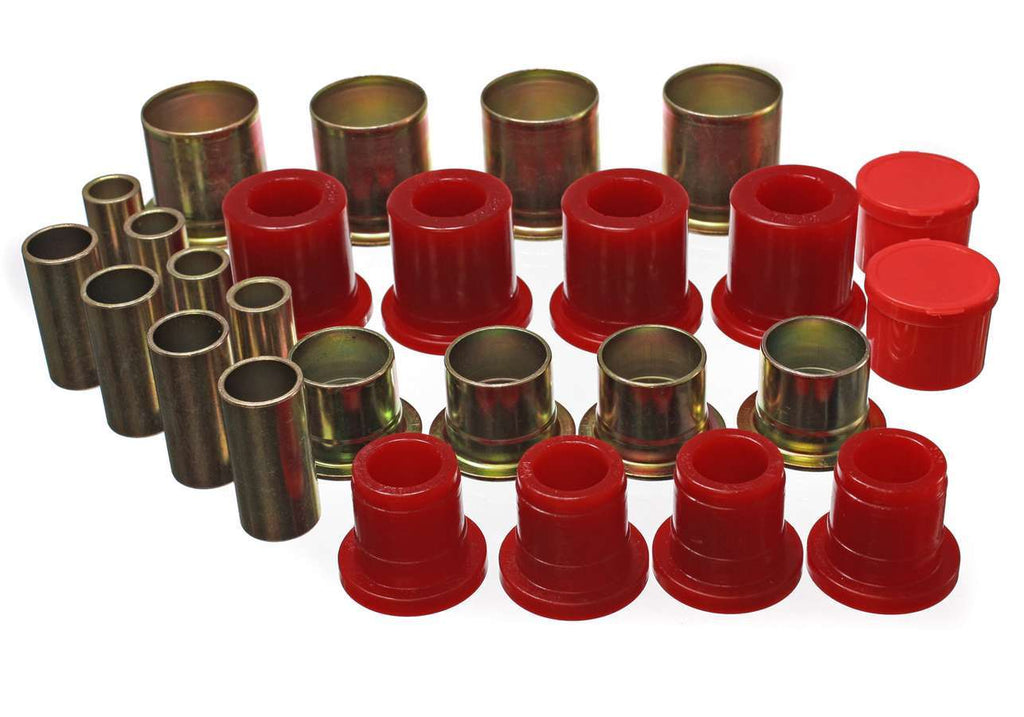 Control Arm Bushing Set; Red; Front; Performance Polyurethane;