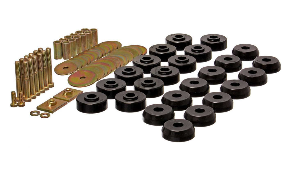 Body Mount Set; Black; Performance Polyurethane;