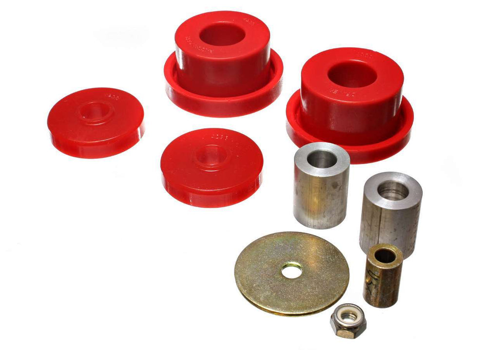 Differential Mount Bushing Set; Red; Rear; Performance Polyurethane;