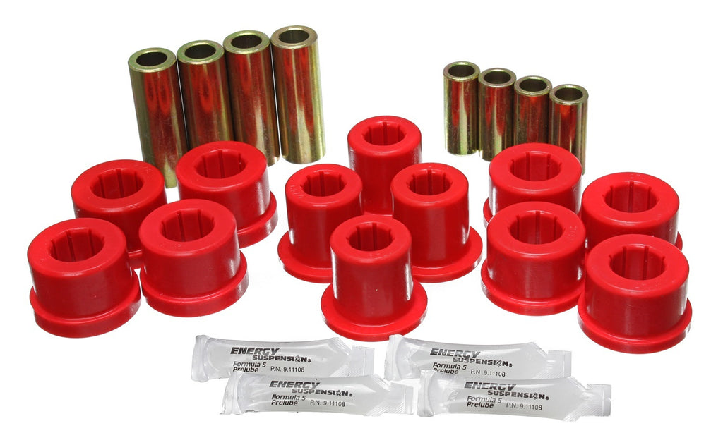 Control Arm Bushing Set; Red; Front; Performance Polyurethane;