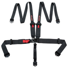 Load image into Gallery viewer, Race Seat Harness Black 3/2 Shoulder 3 5 Point Pull Up (In)