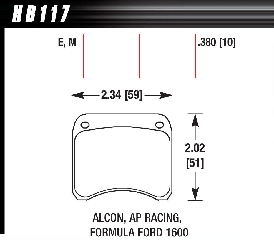 BRAKE PAD AP RACING REAR CALIPER BLUE 9012