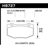 Hawk Performance Ceramic Brakes Pads Camaro 6th Gen Rear (SS/1LE)