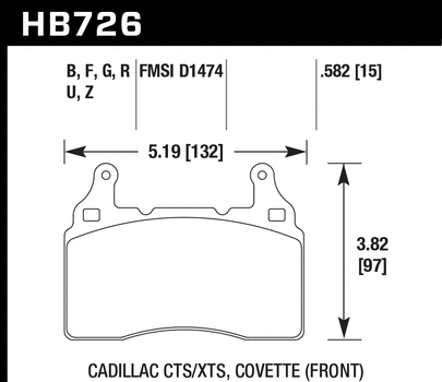 Hawk Performance Ceramic Brakes Pads Camaro 6th Gen SS