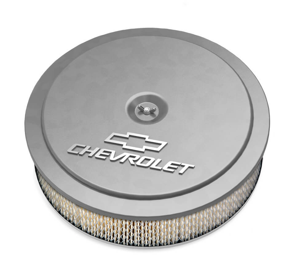 14" x 3" Air Cleaner Kit w/ Paper Filter - GM "Bowtie" and "Chevrolet" Logo