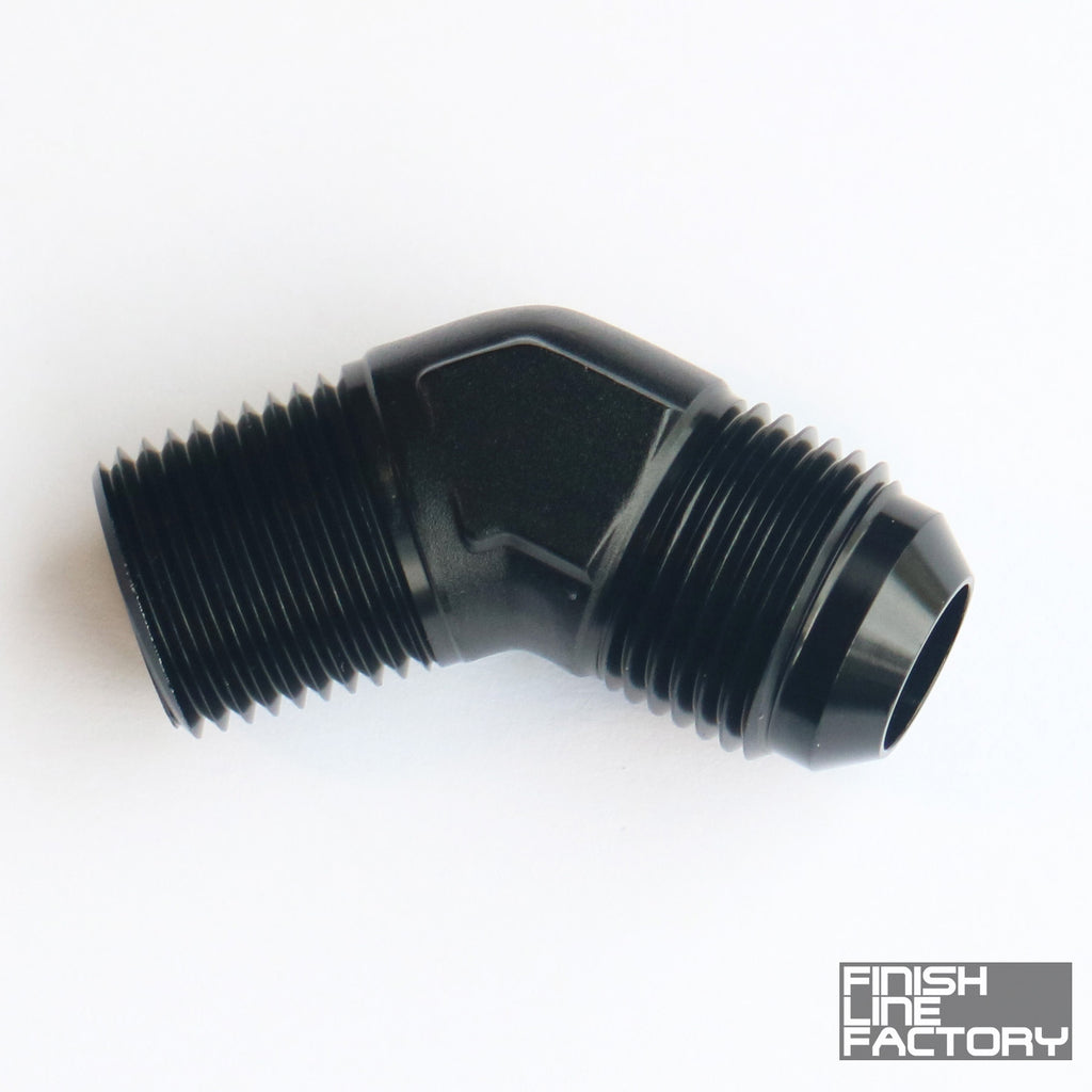 FLF AN to NPT Adapter - 45 Degree - 20 AN - 1" NPT
