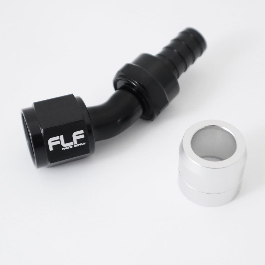 Crimp-On Swivel Hose End (Braided Rubber) - 30 Degree - 06 AN
