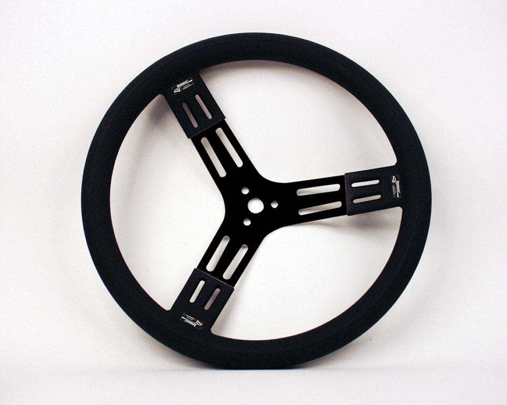 15in. Steering Wheel Black Steel Smooth Grip