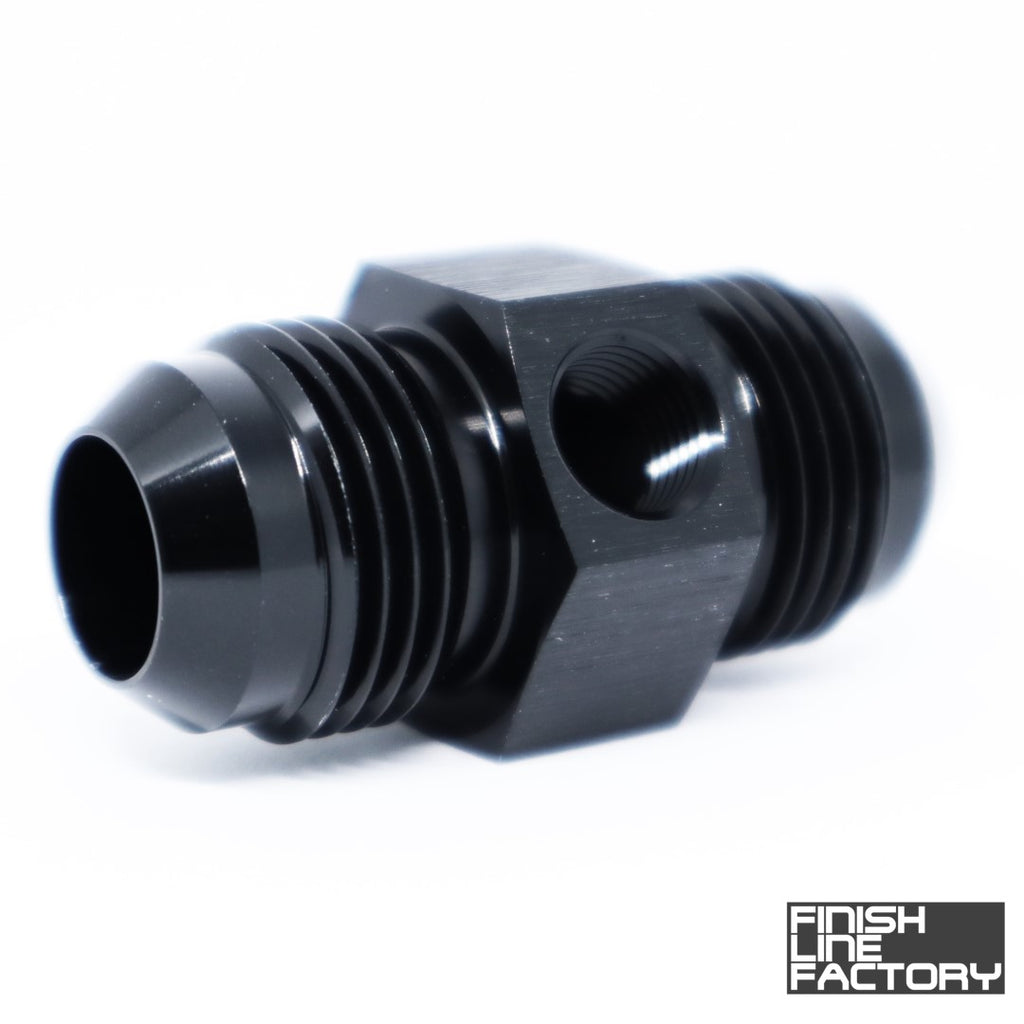 AN Male Union with 1/8" NPT Port Adapter - 90 Degree - 06 AN