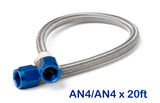NOS Stainless Steel Braided Hose -4AN 20-foot Blue