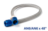 NOS Stainless Steel Braided Hose -6AN 4-foot Blue