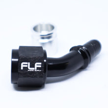 Load image into Gallery viewer, FLF Crimp-On Swivel Hose End (Braided PTFE) - 45 Degree AN - 8 AN