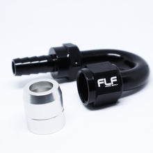 Load image into Gallery viewer, FLF Crimp-On Swivel Hose End - 150 Degree AN - 8 AN